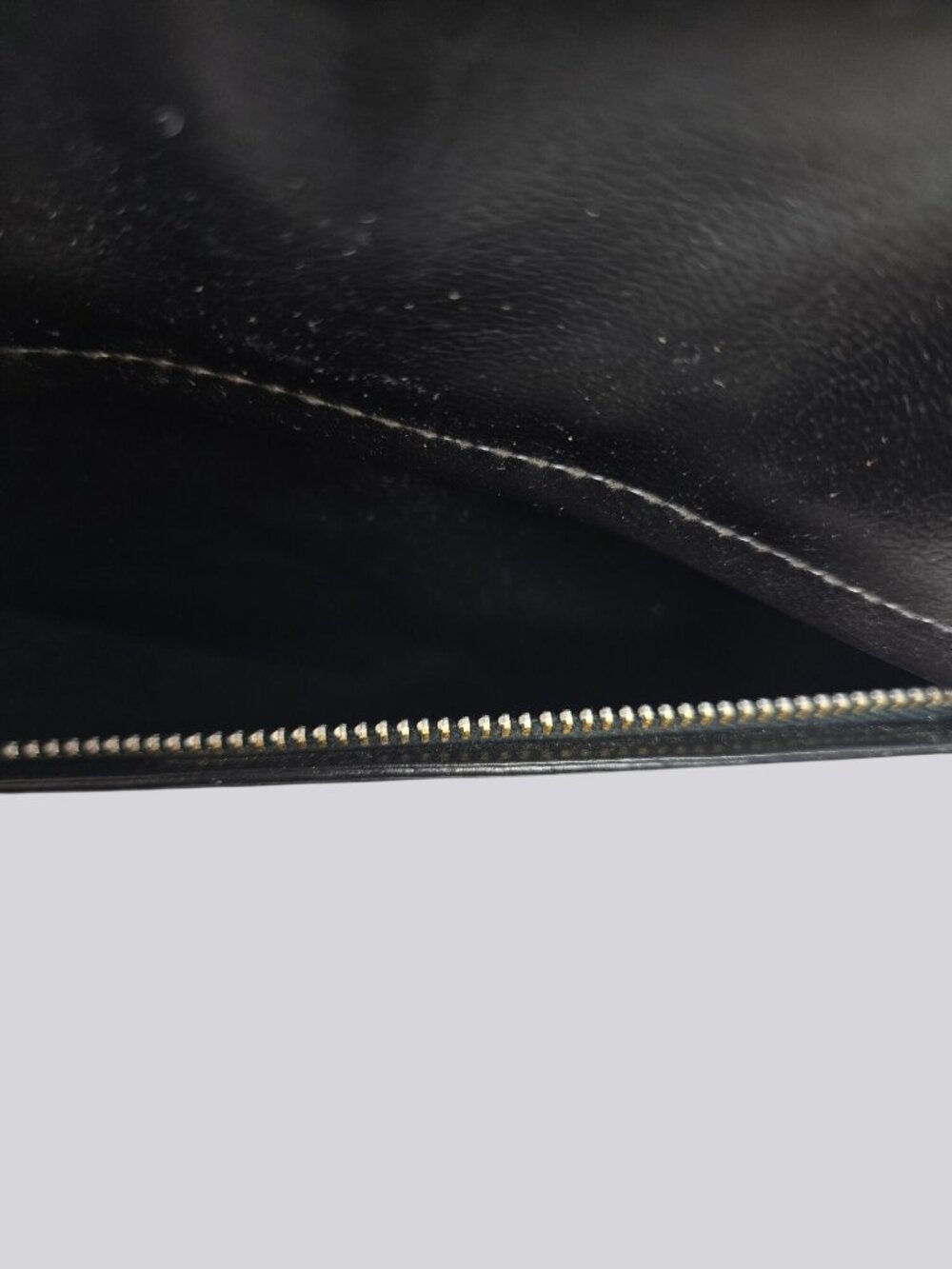 Vintage Black Leather Shoulder Bag Gold Accents & Dual Straps - Picture 12 of 15
